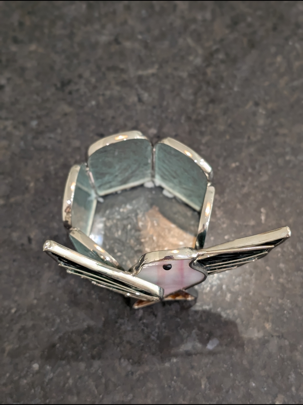 Handmade Stained Glass Hummingbird Candle Holder - Picture 2 of 4